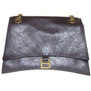 BALENCIAGA Crush Chain Bag Black Gold Calfskin Annex